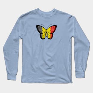 Belgian Flag Butterfly Long Sleeve T-Shirt